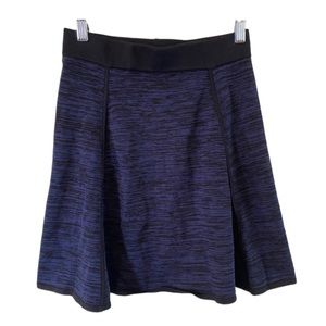 Ann Taylor Blue Black Marled Fit & Flare Jersey Knit Skirt